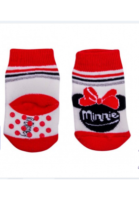 Носки с тормозами Minnie Disney 1шт MN17043-Молочный/красный - 