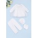 Комплект для хрещення (плаття+лосини+шапка+пінетки) 68-80 Ладан КД11 -білий
