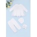 Комплект для хрещення (плаття+лосини+шапка+пінетки) 68-80 Ладан КД11 -білий