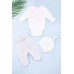 Комплект для новонароджених (боді+повзунки+шапка) 50-62 Фламинго 433-016-молочний+сірий