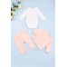 Комплект дитячий (Боді+штани+кофта) N-Cey 3-9 TO POK2286 - персиковий