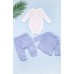 Комплект дитячий (боді довг.рук+штани+кофтина) 0-9 Pakel 0079 -блакитний