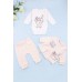 Комплект дитячий (Боді+штани+кофта) N-Cey 3-9 TO POK2286 - молочный