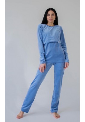 Пижама для беременных и кормления (кофта+штаны) S-XL HN 888101 -синий