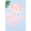 Комплект для новонароджених (льоля+повзунки+шапка) 56-68 Фламинго 605-055 -персиковий