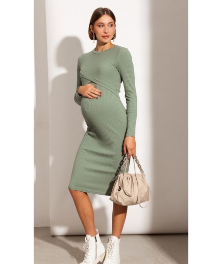 Сукня для вагітних і годування S-L Юла мама Lily new DR-31.012 -зелений
