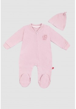 Комбінезон для дітей+шапка 6-18 Murat baby 7081-рожевий