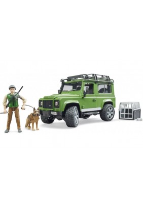 Автомобіль Land Rover Defender з фігуркою лісника та собаки Bruder 02587