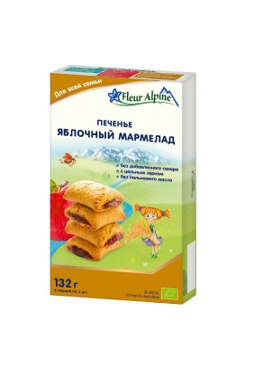 Печиво Fleur Alpine Organic яблучний мармелад 132г 1684025 - 