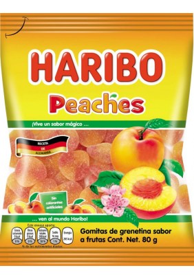 Конфеты желейные неглазурованные со вкусом персика Haribo 80г AT38087U - 
