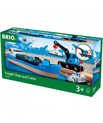 Корабель з вагоном-краном для залізниці Brio 33534