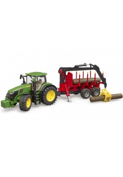 Трактор John Deere з причіпом та маніпулятором Bruder 03154