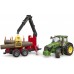 Трактор John Deere з причіпом та маніпулятором Bruder 03154 фото 8
