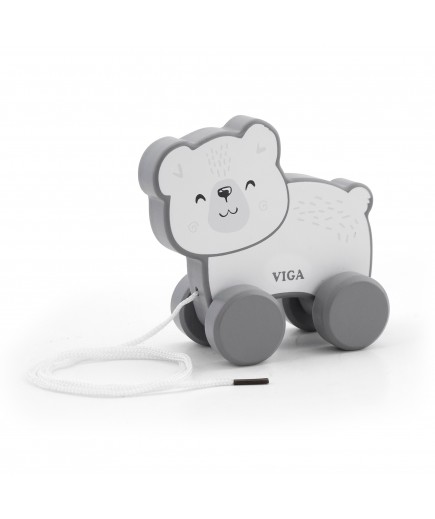 Каталка дерев\'яна Viga Toys Білий ведмідь 44001