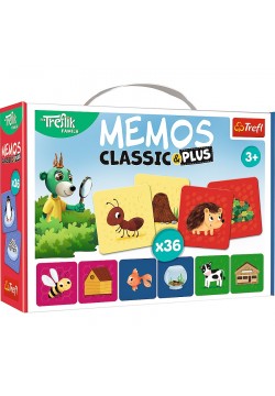 Гра настільна Trefl Мемос Класичні плюс 36 карт Звірята та їхні хатинки 02333