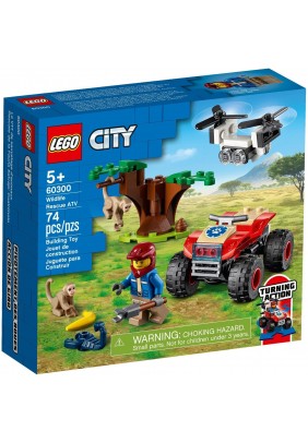 Конструктор Lego City Квадроцикл для порятунку диких тварин 74дет 60300 - 