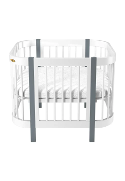 Ліжко-трансформер Royal Sleep Minimi 5в1 4003 біле/сіре