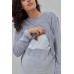 Піжама для вагітних та годування (світшот довг.рук+штани) S-L Юла мама HYGGE NW-5.13.2 -сірий