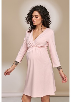 Нiчна сорочка для вагітних та годування S-XL Юла мама ALISA NW-1.5.7 -рожевий - 