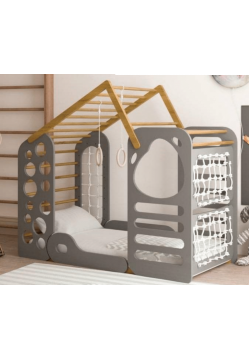 Ліжко дитяче TatkoPlayground Montessori Будиночок 1600x800 ТРMD-grey