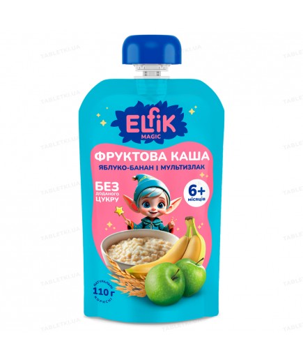 Каша мультизлакова Яблуко і банан Elfik 110г COM11462