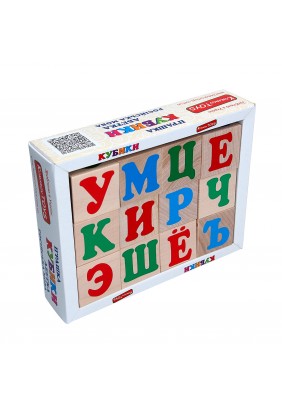 Кубики дерев\'яні Комаров Російська абетка 12шт Т 602 - 