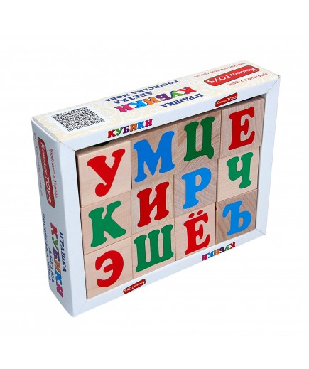 Кубики дерев\'яні Комаров Російська абетка 12шт Т 602