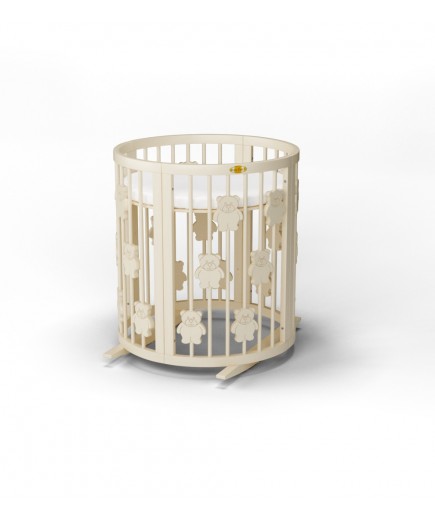 Кровать-трансформер детская IngVart Smart bed Round 9в1 мишки 1361015-Слоновая кость Кровать-трансформер детская IngVart Smart bed Round 9в1 мишки 1361015-Слоновая кость