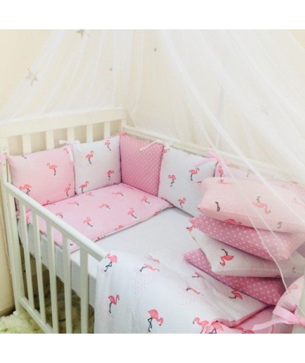 Постільний комплект Маленькая Соня Baby Desing Premium Фламінго 7од 0120212
