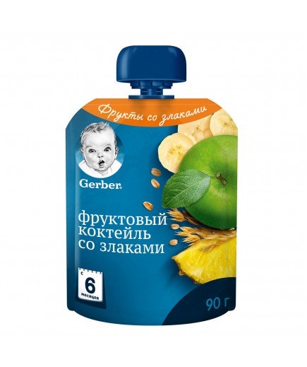 Пюре фруктовий коктейль зі злаками Gerber 90г 135245