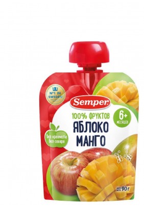 Пюре яблуко, манго Semper 90г 1367 - 