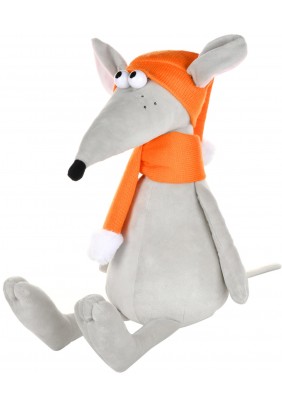 Іграшка Maxi toys Мишеня Чііз з помаранчевим шарфом та шапкою 24см MT-MRT021927-24 - 
