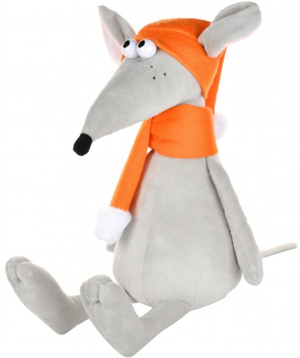 Іграшка Maxi toys Мишеня Чііз з помаранчевим шарфом та шапкою 24см MT-MRT021927-24