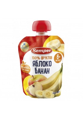 Пюре яблуко, банан Semper 90г 1282
