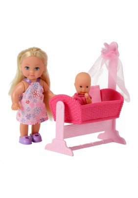 Лялька Steffi & Evi Love Еві з малюком в ліжечку 5736242