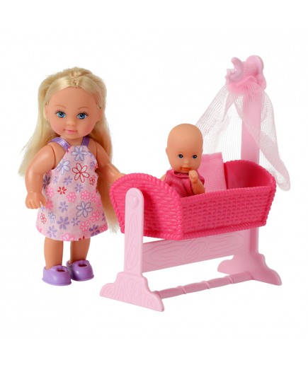 Лялька Steffi & Evi Love Еві з малюком в ліжечку 5736242