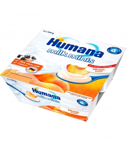 Йогурт-десерт з персиком з 6 міс Humana 4*100г 701121