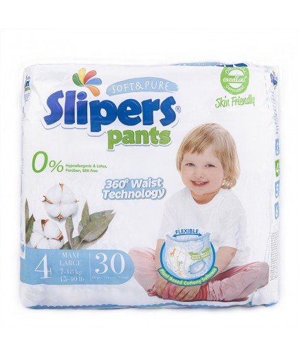 Підгузники-трусики Slipers Pants 4 Large (7-18кг) 30шт PA-204 Підгузники-трусики Slipers Pants 4 Large (7-18кг) 30шт PA-204