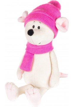 Іграшка Maxi toys Мишка Пінкі з шапкою та шарфом 28см MT-MRT021917-28