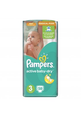 Підгузники Pampers Active baby Dry 3 58шт 81638299