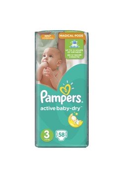 Підгузники Pampers Active baby Dry 3 58шт 81638299