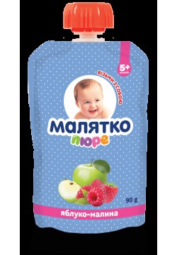 Пюре Малятко яблуко, малина 90г 11568