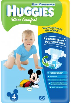 Підгузники Huggies Ultra Comfort 4 66шт 3611ш