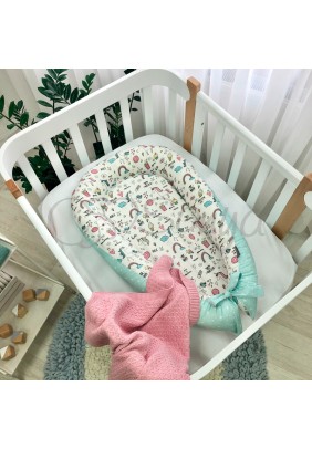 Кокон Маленькая Соня Baby Design Premium Єдинороги веселки 5019493