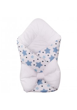 Конверт-одеяло с подушкой 90*90 Happy TOT 1508-Белый/голубой