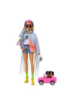 Лялька Barbie Екстра з веселковими косичками GRN29
