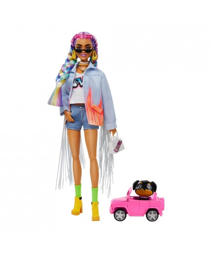 Лялька Barbie Екстра з веселковими косичками GRN29