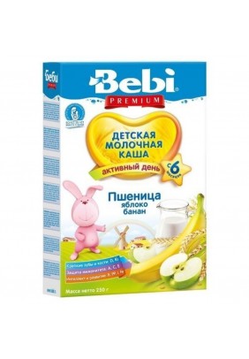 Каша Bebi Преміум молочна пшенична з яблуком та бананом 250г 1104831 - 