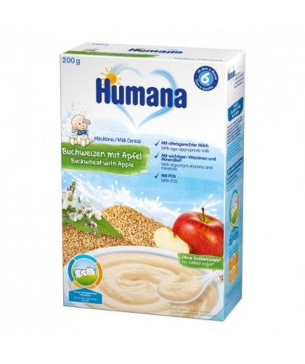 Каша молочна гречана з яблуком Humana 250г 775580