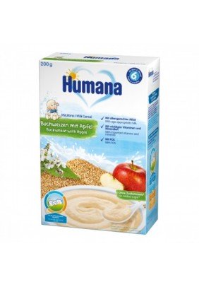 Каша молочная гречневая с яблоком Humana 250г 775580